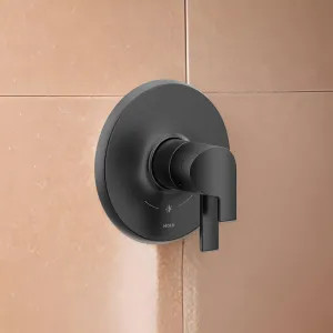 Moen UTS4201BL Moen Doux Two-Handle Valve Only Trim with Flow Control and Temperature Adjust, Lever Handle,  M-Core 4, Thermostatic Cartridge, Matte Black - UTS4201BL