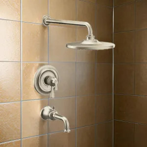 Moen UTS444303EPBN Moen Colinet Tub/Shower Faucet with Two-Handle Flow Control and Temperature Adjust Valve Trim, Lever Handles, M-Core 4, Thermostatic Cartridge, Brushed Nickel - UTS444303EPBN