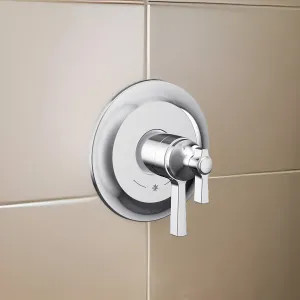 Moen UTS4910 Moen Flara Two-Handle Valve Only Trim with Flow Control and Temperature Adjust, Lever Handle,  M-Core 4, Thermostatic Cartridge, Chrome - UTS4910