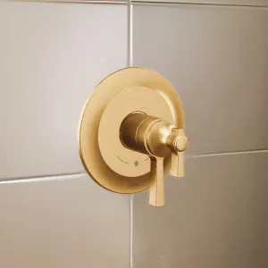Moen UTS4910BG Moen Flara Two-Handle Valve Only Trim with Flow Control and Temperature Adjust, Lever Handle,  M-Core 4, Thermostatic Cartridge, Brushed Gold - UTS4910BG