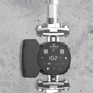 Grundfos 92603110 Grundfos ALPHA HWR ECM Hot Water Recirculation Pump - 115V Input, 9H Motor, Stainless Steel Build, Integrated Timer, Flange Design - 15-55 SF/T (92603110)