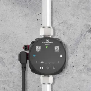 Grundfos 92603114 Grundfos ALPHA CS Hot Water Recirculation Pump Kit, 115V, 9H, Timer, Cord, Stainless Steel, 3/4in MIP x FIP Union - 15-55 SU7P/TLC (92603114)