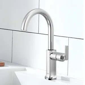 Brizo 61006LF-PCLHP-L Brizo Kintsu Single Handle Bar Faucet with Arc Spout, Less Handle, 1.8 GPM, Lumicoat Polished Chrome - 61006LF-PCLHP-L