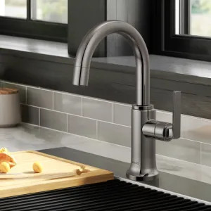 Brizo 61306LF-C-BNX-L Brizo Kintsu Single Handle Beverage Faucet with Arc Spout, Air Gap, DIAMOND Seal, 1.5 GPM, Lumicoat Black Onyx - 61306LF-C-BNX-L