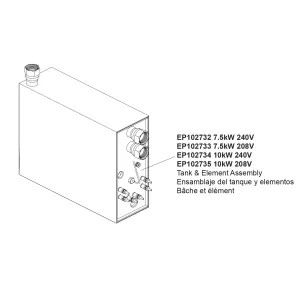 Brizo EP102735 Brizo Tank and Element Assembly, 10kW, 208V - EP102735