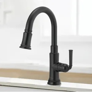 Brizo 64074LF-BL Brizo Rook Single-Handle Pull-down Kitchen Faucet, SmartTouch, MagneDock, Lever Handle, 1.8 GPM, Matte Black - 64074LF-BL