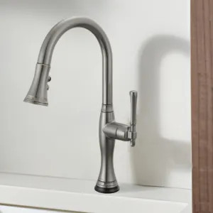Brizo 64058LF-SL Brizo Tulham Single-Handle Pull-Down Kitchen Faucet, SmartTouch, MagneDock, Lever Handle, 1.8 GPM, Brilliance Luxe Steel - 64058LF-SL