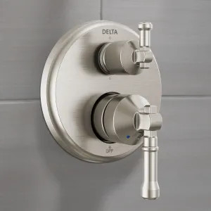 Delta T24984-SS-PR Delta Broderick 14 Series Monitor Integrated Diverter Trim, 6-Setting, ADA, MultiChoice Valve, Lumicoat Stainless - T24984-SS-PR