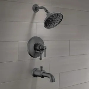 Delta T17484-BL Delta Broderick Monitor 17 Series Tub Shower Trim, TouchClean, H2Okinetic, ADA, MultiChoice, 1.75 GPM, Matte Black - T17484-BL