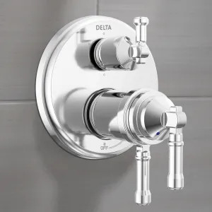 Delta T27T984-PR Delta Broderick 17T Series Integrated Diverter Trim, 6-Setting, ADA, TempAssure, MultiChoice, Lumicoat Chrome - T27T984-PR