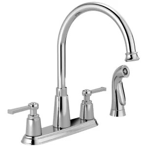 Delta 21742LF Delta Emmett Two Handle Kitchen Faucet with Spray, ADA, 1.8 GPM, Chrome - 21742LF