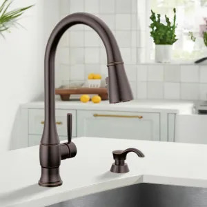 Delta 19831Z-RBSD-DST Delta Hazelwood Pull-Down Kitchen Faucet with Soap Dispenser, ShieldSpray, Diamond Seal, MagnaTite, ADA, Venetian Bronze - 19831Z-RBSD-DST