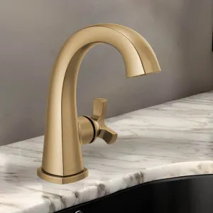 Delta 5776-CZ-PR-MPU-DST Delta Stryke Single Handle Deck Mounted Bathroom Faucet With Drain, Helo Spoke, 1.2 GPM, Lumicoat Champagne Bronze - 5776-CZ-PR-MPU-DST