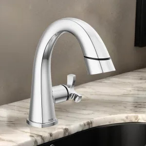 Delta 5776-PD-PR-DST Delta Stryke Pull-Down Bathroom Faucet, Single Handle, Diamond Seal, MagnaTite, 1.2 GPM, Lumicoat Chrome - 5776-PD-PR-DST