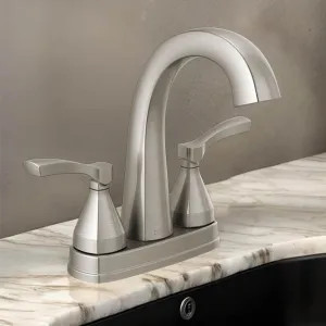Delta 25775-SS-PR-MPU-DST Delta Stryke High-Arc Centerset Lavatory Faucet With Metal Pop-Up, Two-Handle, DIAMOND Seal, Lever Handles, 1.2 GPM, Lumicoat Stainless - 25775-SS-PR-MPU-DST