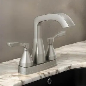 Delta 25776-SS-PR-MPU-DST Delta Stryke Angled Spout Centerset Lavatory Faucet With Metal Pop-Up, Two-Handle, DIAMOND Seal, Lever Handles, 1.2 GPM, Lumicoat Stainless - 25776-SS-PR-MPU-DST