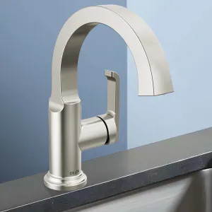 Delta 588SH-SS-PR-DST Delta Tetra Single Handle Bathroom Faucet, Deck Mount, DIAMOND Seal, ADA, 1.2 GPM, Lumicoat Stainless - 588SH-SS-PR-DST