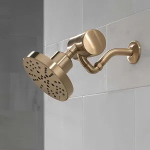 Delta 52668-CZ-PR Delta H2Okinetic 5-Setting Raincan Round Shower Head, 1.75 GPM, Lumicoat Champagne Bronze - 52668-CZ-PR