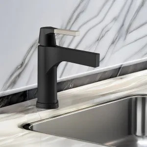 Delta 574T-SM-DST Delta Zura Touch2O Bathroom Faucet with Touchless, Diamond Seal, 1.2 GPM, Stainless/Matte Black - 574T-SM-DST