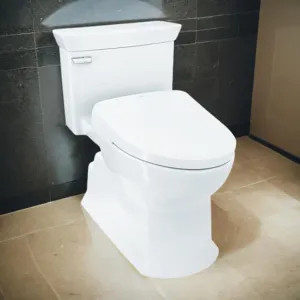 Toto MW9644736CEFGA#01 TOTO Eco Soiree WASHLET+ One-Piece Toilet w/ S7A Bidet Seat, 1.28 GPF, AutoFlush, Contemporary Lid, Cotton White - MW9644736CEFGA#01