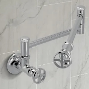 Moen S6642C Moen Paterson Wall-Mounted Two-Handle Swing Arm Kitchen Pot Filler Faucet, 5.5 GPM, Chrome - S6642C