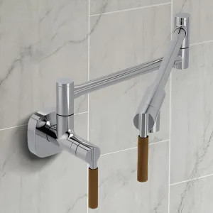 Moen S6652C Moen Tenon Wall-Mounted Two-Handle Swing Arm Kitchen Pot Filler Faucet, 5.5 GPM, Chrome - S6652C