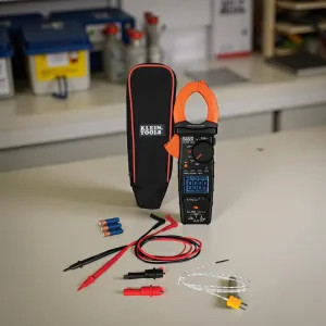 Klein CL440 Klein HVAC Clamp Meter, 600V AC, 750V DC, 600 Amp, Temperature Range -328° to 2462°F (-200° to 1350°C) - CL440