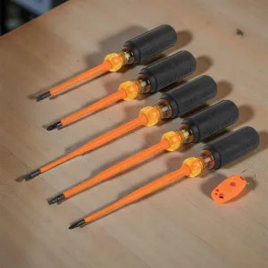 Klein 33736INS Klein 6-Piece Slim-Tip Insulated Screwdriver Set with Magnetizer, 1000V - 33736INS
