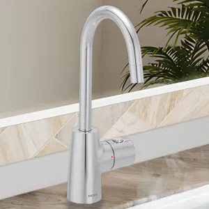 Moen IH7620 Moen SIP Transitional Instant Hot Water Beverage Faucet, Single-Knob Handle with Push Button, High Arc, Open Vent, 1.5 GPM, Chrome - IH7620