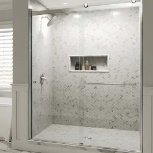American Standard AM00810400.213 American Standard Universal Top-Roller Sliding Shower Door, Semi-Frameless, 76