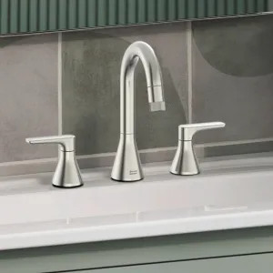 American Standard 7061821.295 American Standard Aspirations Two-Handle Pull-Out Widespread Lavatory Faucet w/ Pop-Up, Brushed Nickel - 7061821.295