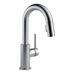 Delta 9959-AR-DST Delta Trinsic Two-Function Single-Handle Arctic Stainless Pull-Down Bar/Prep Faucet, 1.8 GPM, Lever Handle, Diamond Seal Technology, ADA - 9959-AR-DST