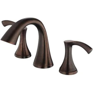 Danze D304022BR Danze Antioch Widespread Bathroom Faucet with Touch-Down Drain, Two-Handle, 1.5 GPM, Lever Handle, ADA, WaterSense, Tumbled Bronze - D304022BR