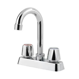 Pfister G171-4000 Pfister Pfirst Series Polished Chrome Two-Handle High-Arc BarPrep Kitchen Faucet, Two-Hole Installation, 1.8 GPM - G171-4000