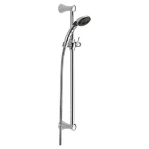 Delta 57011 Delta Fundamentals 2-Setting Slide Bar Hand Shower with Certified Dual Check Valves, WaterSense Certified, Chrome - 57011
