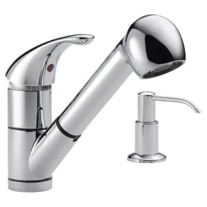 Peerless P18550LF-SD Peerless Single Handle Pull-Out Kitchen Faucet w/ Soap Dispenser, Chrome - P18550LF-SD