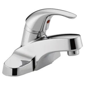 Peerless P138LF-M Peerless Centerset Bathroom Faucet with Metal Grid Strainer, Red/Blue Indicator, Single-Handle, 1.0 GPM, Lever Handle, ADA, WaterSense, Chrome - P138LF-M