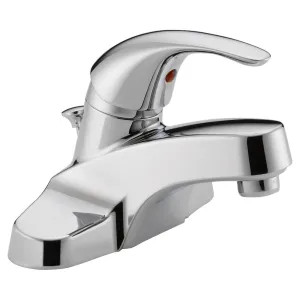 Peerless P188620LF Peerless Centerset Bathroom Faucet with Plastic Pop-Up Drain, Single-Handle, 1.0 GPM, Lever Handle, ADA, WaterSense, Chrome - P188620LF