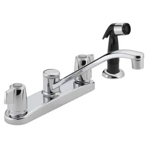 Peerless P226LF Peerless Two Handle Kitchen Faucet w/ Black Side Spray, Mini Blade Handles, Chrome - P226LF
