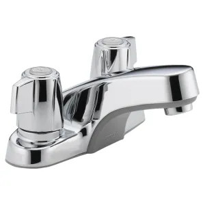 Peerless P241LF Peerless Centerset Bathroom Faucet, Standard Spout, Two-Handle, 1.0 GPM, Mini Blade Handle, WaterSense, Less Pop-Up, Chrome - P241LF