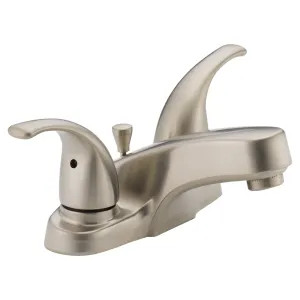 Peerless P299628LF-BN-M Peerless Centerset Bathroom Faucet with Metal Pop-Up Drain, Two-Handle, 1.0 GPM, Lever Handle, ADA, WaterSense, Brushed Nickel - P299628LF-BN-M