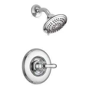 Delta T14294 Delta Linden Monitor 14 Series Single-Handle Shower Faucet with 5-Setting Rain Showerhead, 1.75 GPM, Lever Handle, Touch-Clean, Chrome - T14294