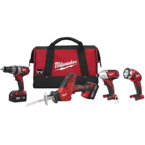 Milwaukee 2695-24 Milwaukee 2695-24 Cordless Combo Kit, 8 Pieces, 18 V Li-Ion, 3 Ah