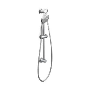 Moen 3868EP Moen 4in Single-Function Handheld Shower with 24in Slide Bar, Round, Eco-Performance, 1.75 GPM, WaterSense, 59in Hose, Chrome - 3868EP