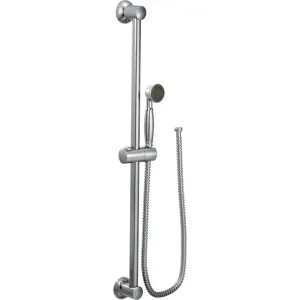 Moen 3869EP Moen 2in Single-Function Hand Shower with 30in Slide Bar, Round, Eco-Performance, 1.75 GPM, WaterSense, 69in Spiral Hose, Chrome - 3869EP