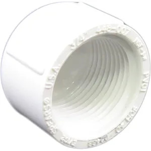 Commodity  PVCCAP34T Schedule 40 PVC Threaded Cap, 3/4 Inch