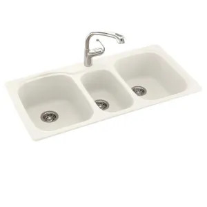 Swanstone KS04422TB.010 Swanstone KSTB-4422-010 White Drop In Kitchen Sink