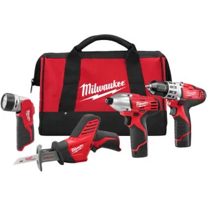 Milwaukee 2498-24 Milwaukee 2498-24 Combo Kit, 8 Pieces, 12 V Li-Ion, 1.5 Ah