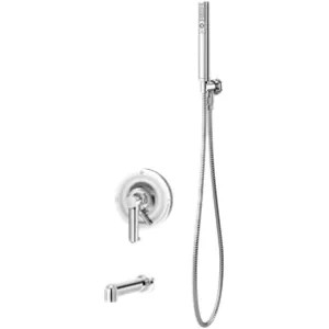 Symmons S-5304-BLK Symmons Museo Series Tub/Hand Shower Faucet with Metal Lever Handle, Less Valve, Non-Diverter Tub Spout, 2 GPM, Polished Graphite - S-5304-BLK
