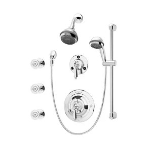 Symmons 1-7460-X Symmons Water Dance Two-Wall Shower System with High-Flo Pressure-Balancing Valve, 24in Slide Bar, 60in Hose, Polished Chrome - 1-7460-X